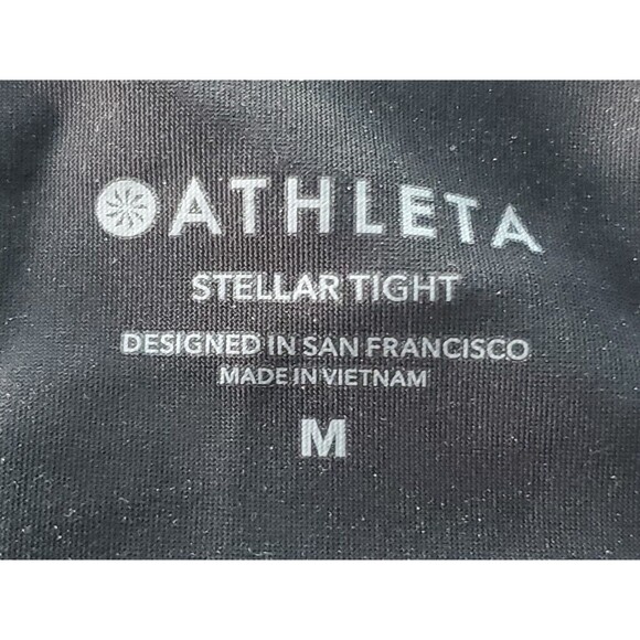 Athleta Women's Stellar Tight Pants Size Med Black Zip Pockets Travel Work - Picture 11 of 11
